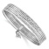 Rhodium Over 14k White Gold Textured Set of 7 Slip-on Bangles with
Dangling Heart Charm