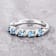 Swiss Blue Topaz and White Topaz Sterling Silver 5 Stone Band Ring