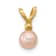 14k Yellow Gold 4-5mm Pink Near Round Freshwater Cultured Pearl and
Cubic Zirconia Pendant
