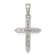Rhodium Over Sterling Silver Cubic Zirconia Cross Pendant