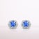 14K White Gold Rectangular Cushion Tanzanite and Diamond Earrings 1.46ctw