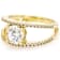 Diamond Simulant Castle Cut Round And White Zircon Ring In 18K Gold Over
Sterling Silver 2.67ctw