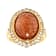 Orange Sunstone Oval And White Zircon Ring In 18K Gold Over Sterling
Silver 0.46ctw