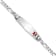 Rhodium Over 14k White Gold Medical Soft Diamond Shape Red Enamel Figaro
Link ID Bracelet