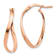 14k Rose Gold 15/16" Polished Wavy Hoop Earrings