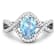 1.2ctw Blue Aquamarine and Diamond 14K White Gold Halo Ring