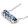 Blue Multi-Gemstone Bar Necklace In Sterling Silver 2.07ctw