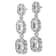 Rhodium Over Sterling Silver Fancy Cubic Zirconia Halo Cluster Post
Dangle Earrings