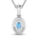 0.51ctw 14K White Gold Oval Aquamarine and White Diamond Pendant with 18
inch Cable Chain