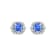 14K White Gold Rectangular Cushion Tanzanite and Diamond Earrings 1.46ctw