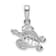 Rhodium Over Sterling Silver Polished Sea Turtle Pendant