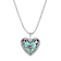 Heart Floral Enamel Pendant Necklace 18"
