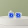 14K White Gold Square Cushion Tanzanite and Diamond Earrings 2.87ctw