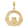 14k Yellow Gold Textured Claddagh Pendant