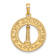 14k Yellow Gold Textured Saint Augustine with Lighthouse Circle Charm