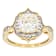 Diamond Simulant And White Zircon Ring In 18K Gold Over Sterling Silver 3.37ctw