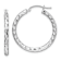 Rhodium Over Sterling Silver 3.00mm Diamond-cut Hoop Earrings