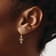 14K Two-tone Gold Diamond-Cut Diamond Shape Heart Dangle Earrings