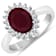 1.69ctw Red Ruby and Diamond 14K White Gold Halo Ring