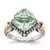 Sterling Silver with 14K Accent Antiqued Prasiolite Cushion Ring