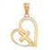 14k Two-tone Gold Diamond-cut Cross in Heart Pendant