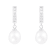 7-8mm White Cultured Freshwater Pearl and Cubic Zirconia Rhodium Over
Sterling Silver Earrings