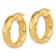 14K Yellow Gold Polished and Grooved Hoop Earrings