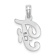 Rhodium Over 14k White Gold Polished Script Letter F Initial Pendant