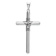 Rhodium Over 14k White Gold 3D Textured Center Wrap Tube Cross Pendant
