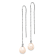 Rhodium Over 14K White Gold 7-8mm White Teardrop Freshwater Cultured
Pearl Threader Earrings