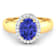1.63ctw Violet Tanzanite and Diamond 14K Yellow Gold Halo Ring