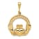 14k Yellow Gold Textured Claddagh Pendant