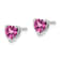 Rhodium Over 14K White Gold Heart Lab Created Pink Sapphire Earrings
