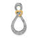 14K Two-tone Textured 1/20ct. Diamond Infinity with Heart Chain Slide Pendant