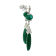 46.00 Ctw Emerald and 1.00 Ctw White Diamond Earring in 18K WG