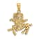 14k Yellow Gold 3D Textured Large Aries Zodiac pendant
