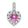 Rhodium Over 14k White Gold Lab Created Pink Sapphire and White Topaz
Halo Heart Pendant