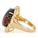 Peanut Obsidian Round Solitaire Ring In 18K Gold Over Sterling Silver 16mm