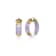 14K Yellow Gold Over Sterling Silver Mini Gold Leaf Acrylic Hoops in Lavender