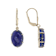 Lapis Lazuli Oval Dangle Earrings In 18K Gold Over Sterling Silver 14x10mm