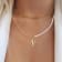 14K Gold Over Brass Initial Pearl Simulant Link Chain Necklace Letter N
