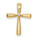 14k Yellow Gold Polished Diamond Cross Chain Slide Pendant