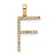 14K Yellow Gold Diamond Letter F Initial Pendant