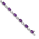 Rhodium Over 14k White Gold Amethyst and Diamond Bracelet