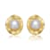 Pear Shape Pearl Hammered Stud Earrings In 14K Gold Over Sterling Silver