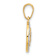 14k Two-tone Gold Diamond-Cut Floral Design Circle Pendant