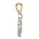14K Yellow and White Gold Heart with Cross Diamond Pendant