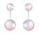 6-10mm Pink Cultured Freshwater Pearl Rhodium Over Sterling Silver Earrings