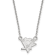 Rhodium Over Sterling Silver NHL LogoArt Pittsburgh Penguins Small Necklace