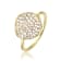 CZ Pave Dome Cocktail Ring In 14K Gold Over Brass